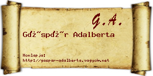 Gáspár Adalberta névjegykártya